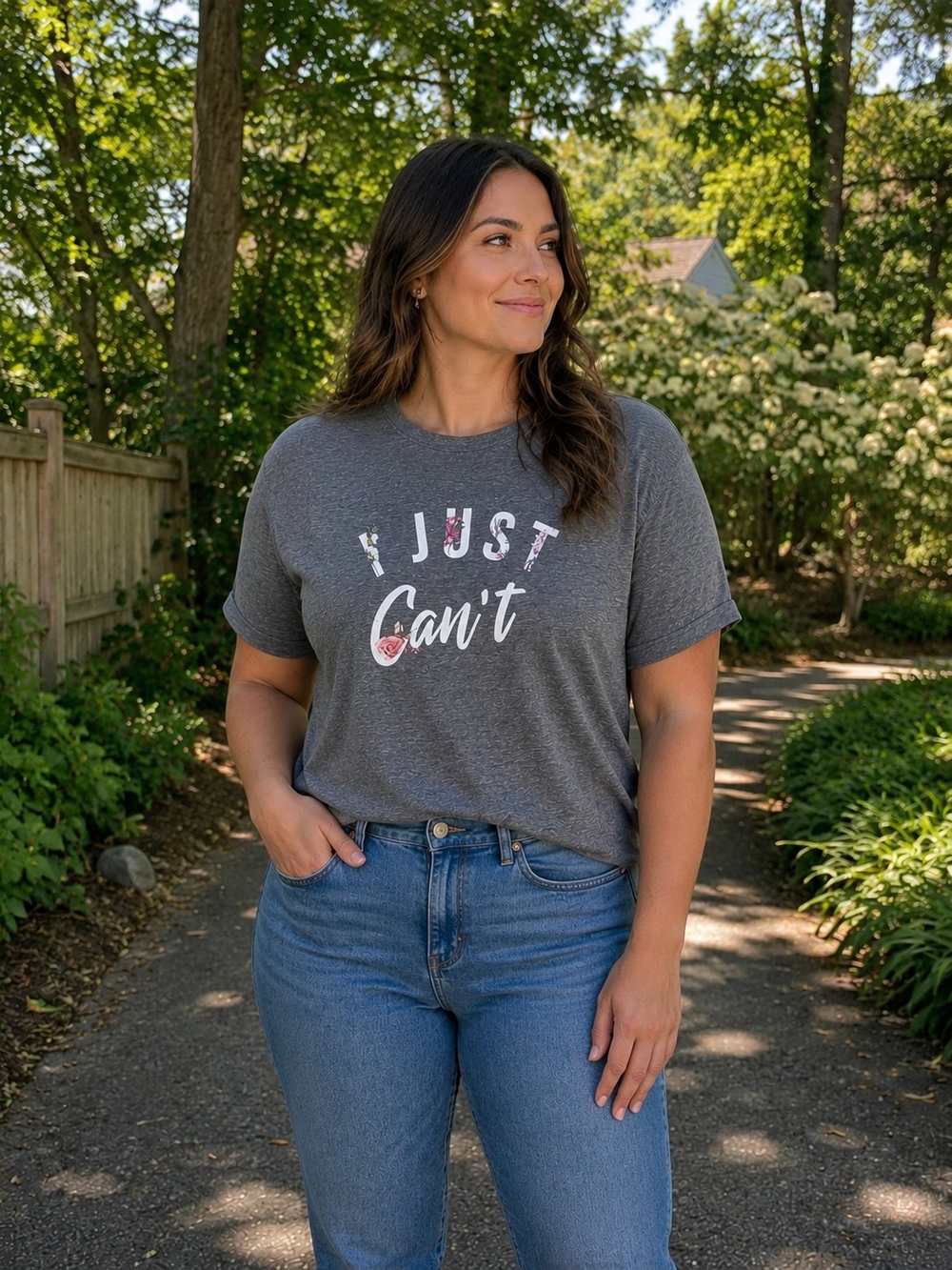 Lane Bryant Charcoal 'I Just Can't' Graphic Tee